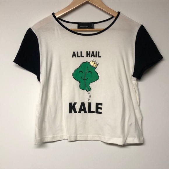 MINK PINK Hail Kale Fluffy Crop Top - Picture 1 of 5